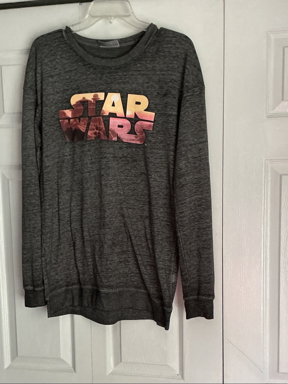Star Wars Charcoal Heather Long Sleeve Tee with Sunset Logo